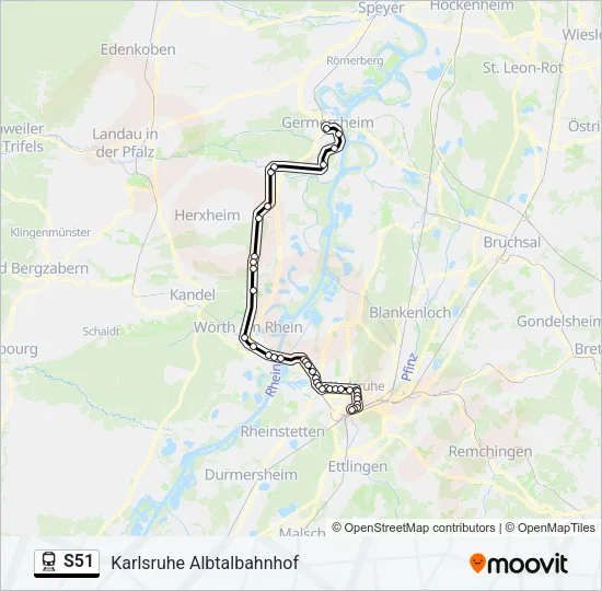 S51 Train Line Map