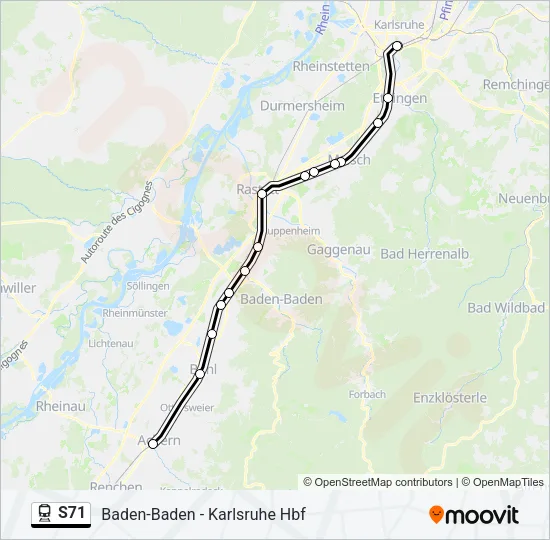 S71 Train Line Map