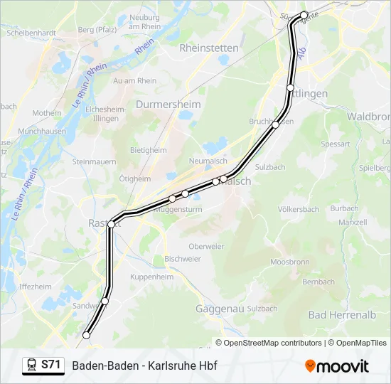 S71 Train Line Map