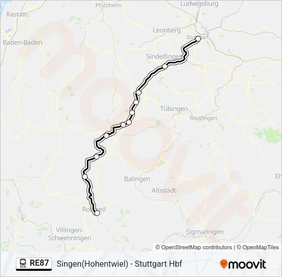 Bahnlinie RE87 Karte