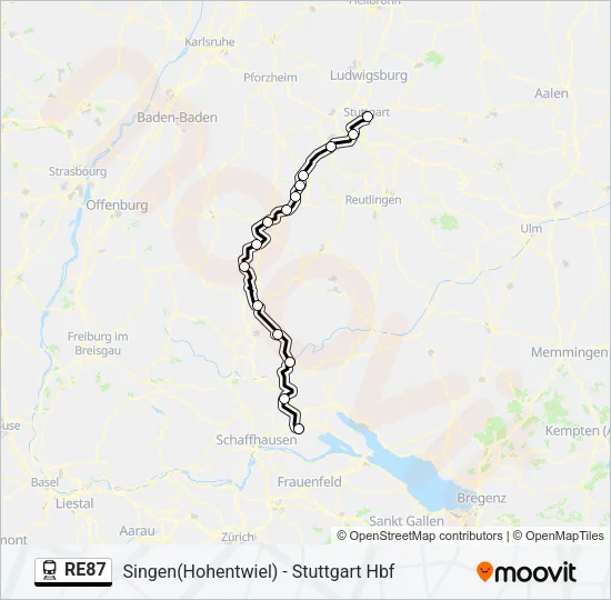 RE87 Train Line Map