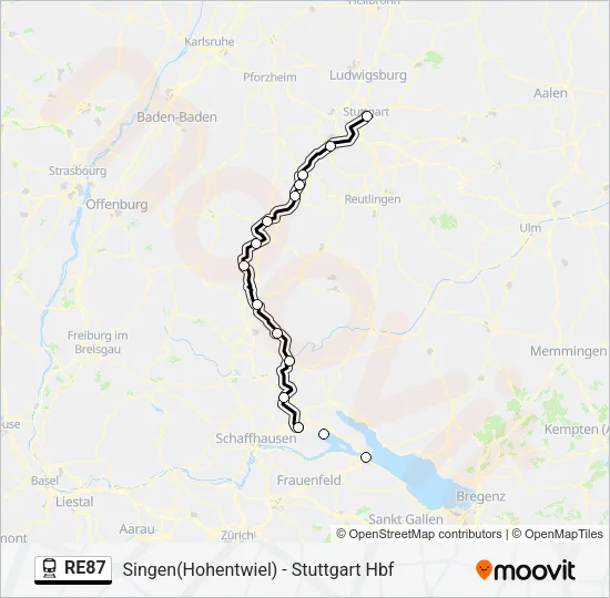 RE87 Train Line Map