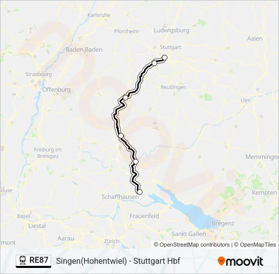 RE87 Train Line Map