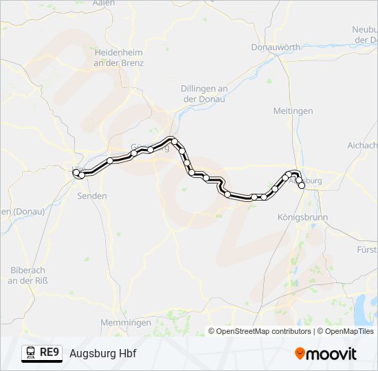 RE9 Train Line Map
