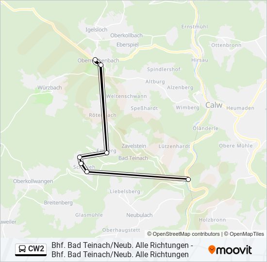 Автобус CW2: карта маршрута
