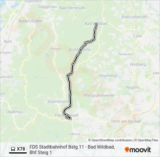 X78 Bus Line Map