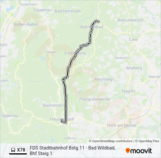 X78 Bus Line Map
