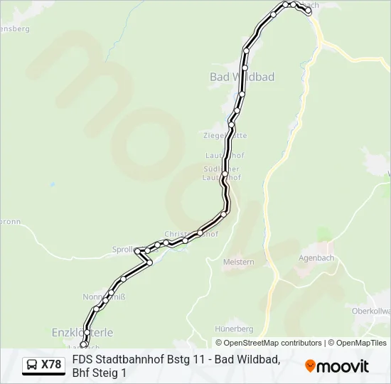 X78 Bus Line Map
