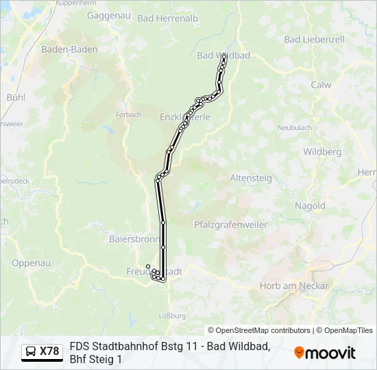 X78 Bus Line Map