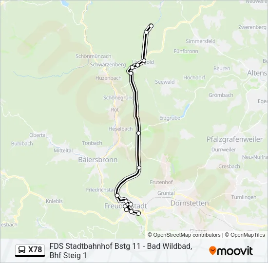 X78 Bus Line Map