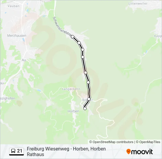 21 Bus Line Map