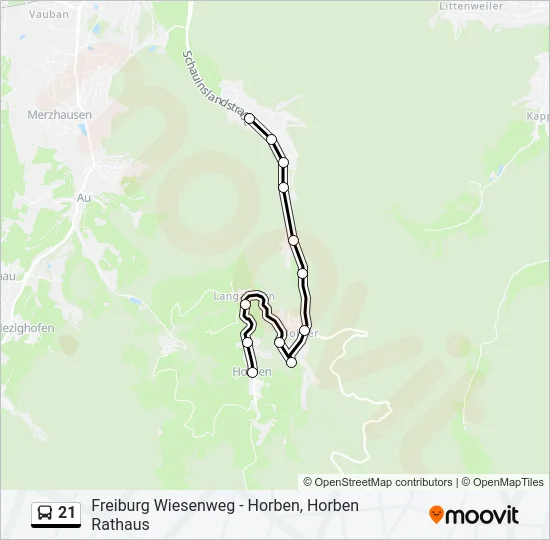 21 Bus Line Map