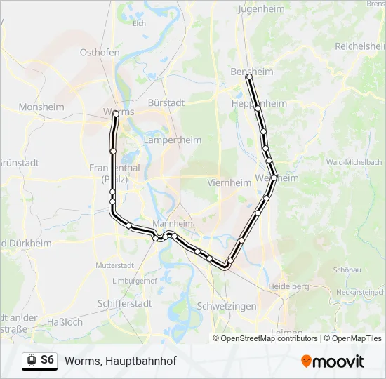 S6 Light Rail Line Map