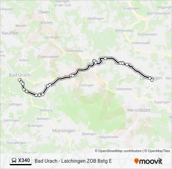 X340 Bus Line Map