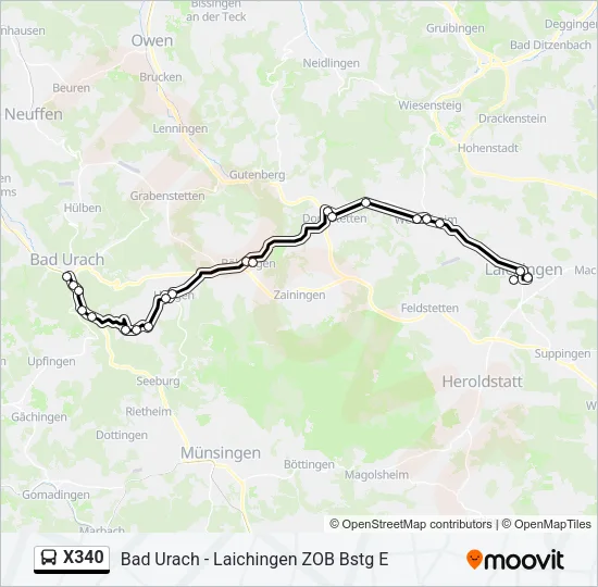 X340 Bus Line Map