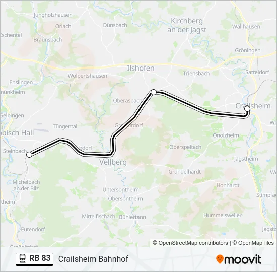 RB 83 Train Line Map