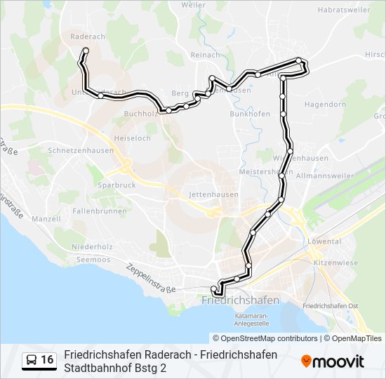 16 Bus Line Map