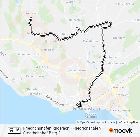 16 Bus Line Map