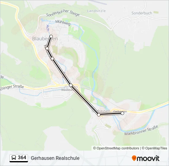 364 Bus Line Map
