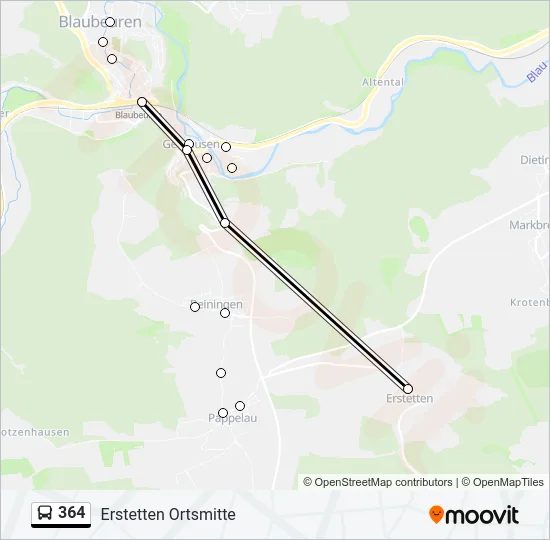 364 Bus Line Map