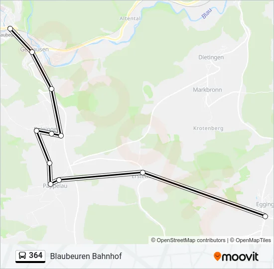 364 Bus Line Map