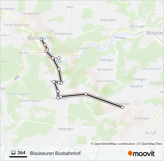 364 Bus Line Map
