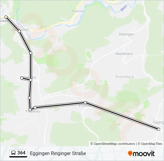 364 Bus Line Map