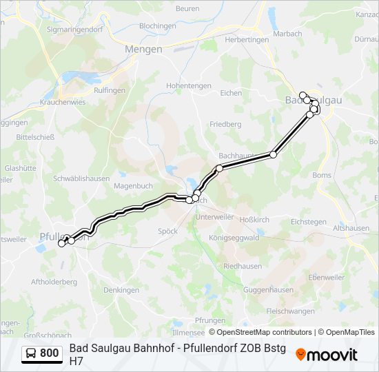 Автобус 800: карта маршрута