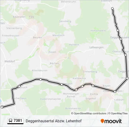 7381 Bus Line Map