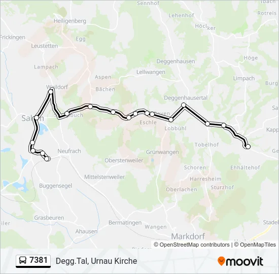7381 Bus Line Map