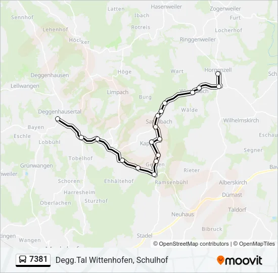 7381 Bus Line Map