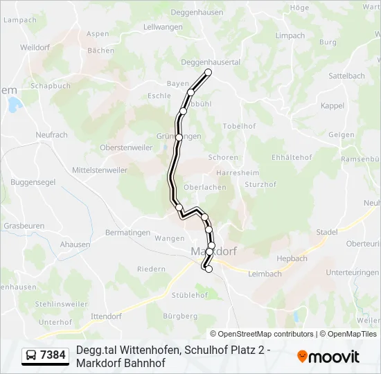 7384 Bus Line Map