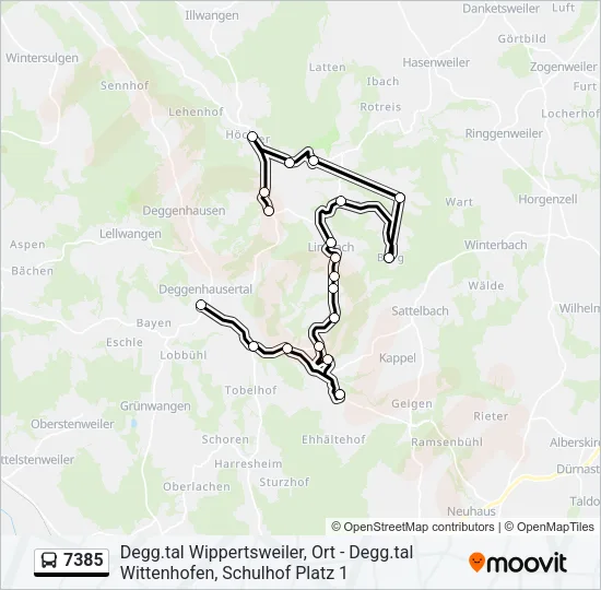 7385 Bus Line Map