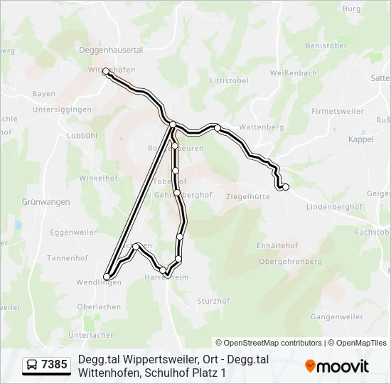 7385 Bus Line Map