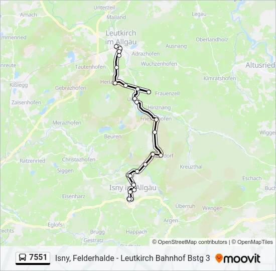 7551 Bus Line Map
