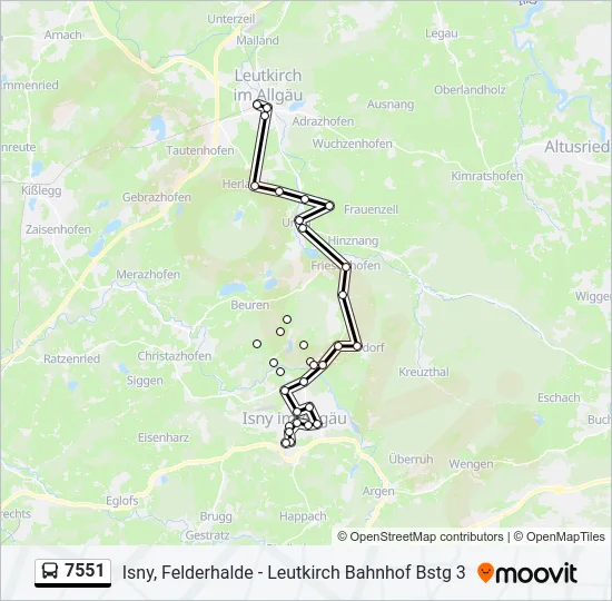 7551 Bus Line Map
