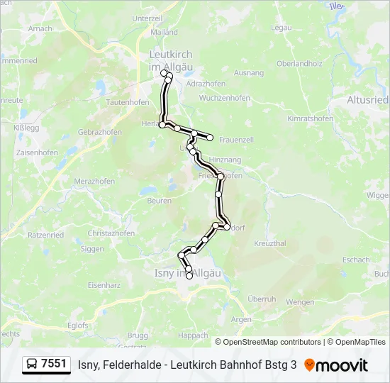 7551 Bus Line Map