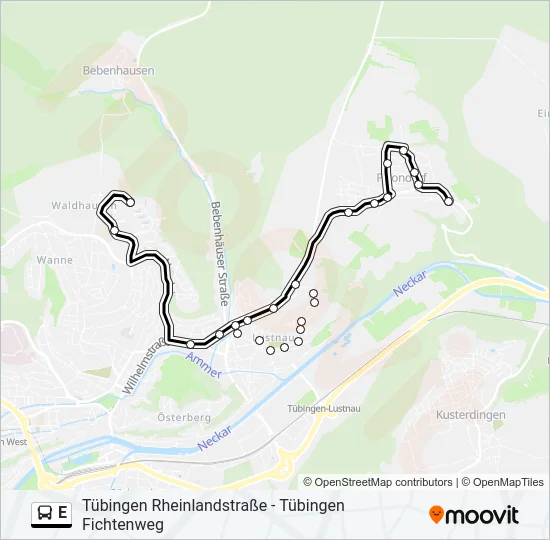 E Bus Line Map