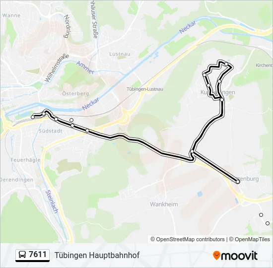 7611 Bus Line Map
