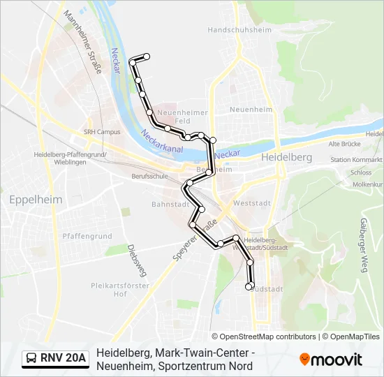 RNV 20A Bus Line Map