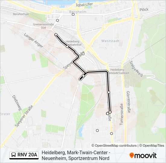 RNV 20A Bus Line Map