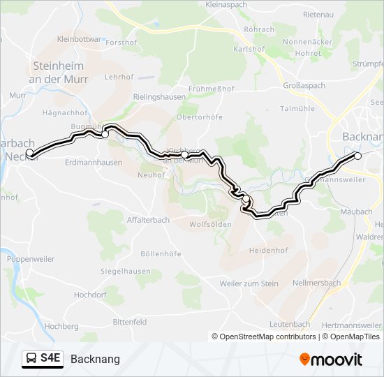 Автобус S4E: карта маршрута