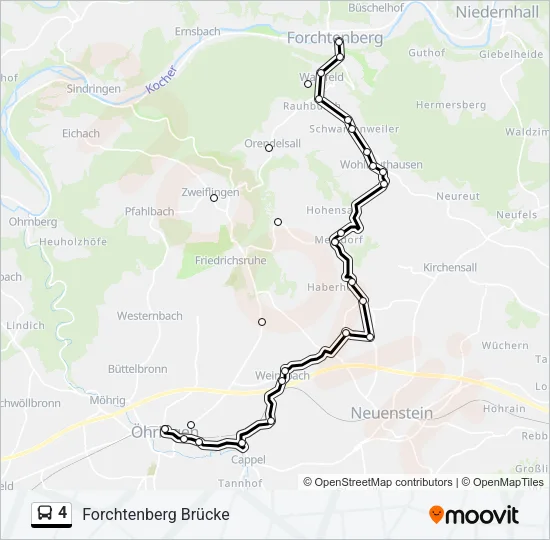 4 Bus Line Map