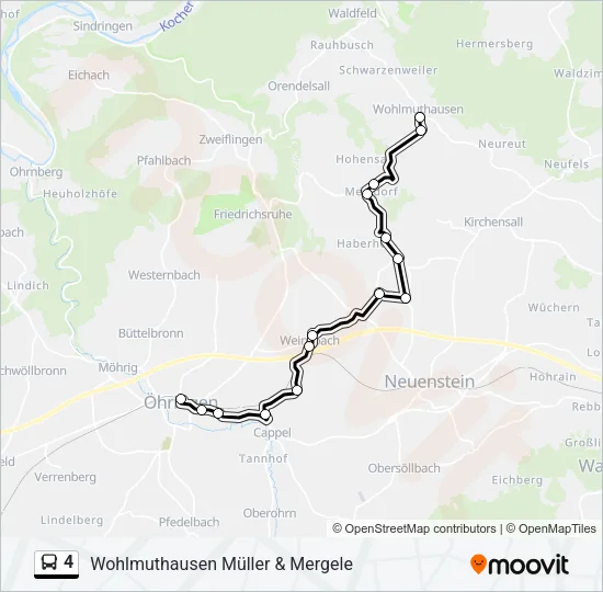 4 Bus Line Map