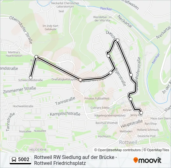 5002 Bus Line Map