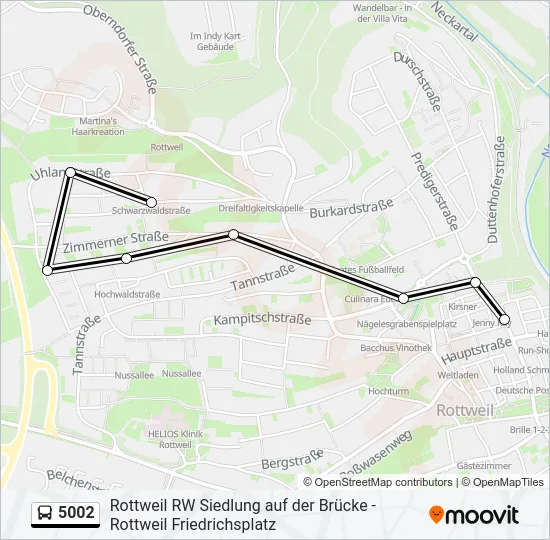 5002 Bus Line Map