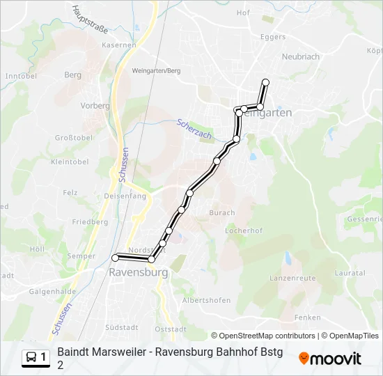1 Bus Line Map
