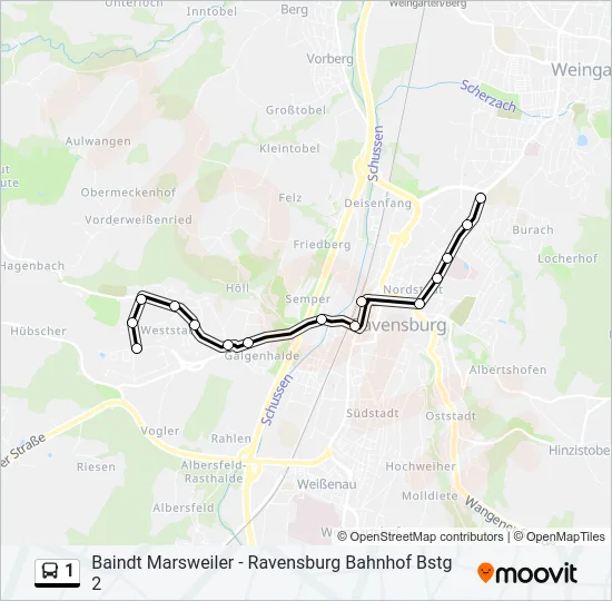 1 Bus Line Map