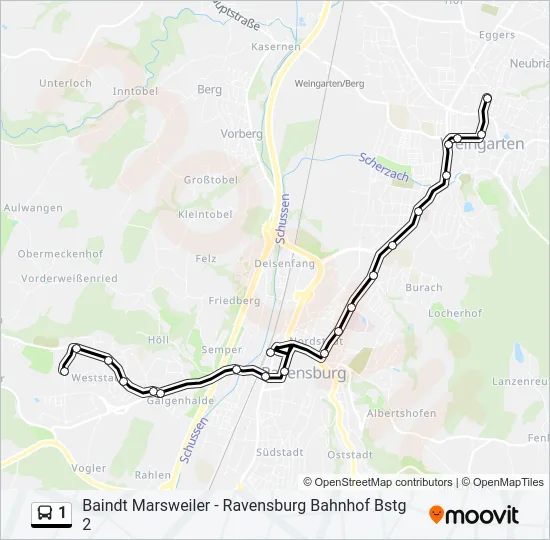 1 Bus Line Map