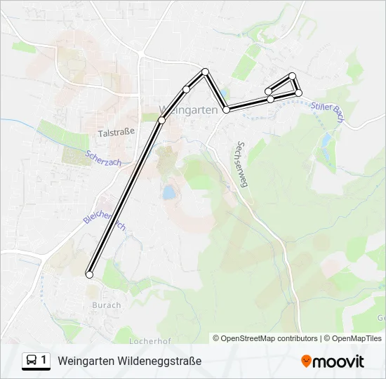 1 Bus Line Map